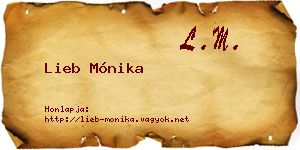 Lieb Mónika névjegykártya